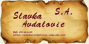 Slavka Avdalović vizit kartica